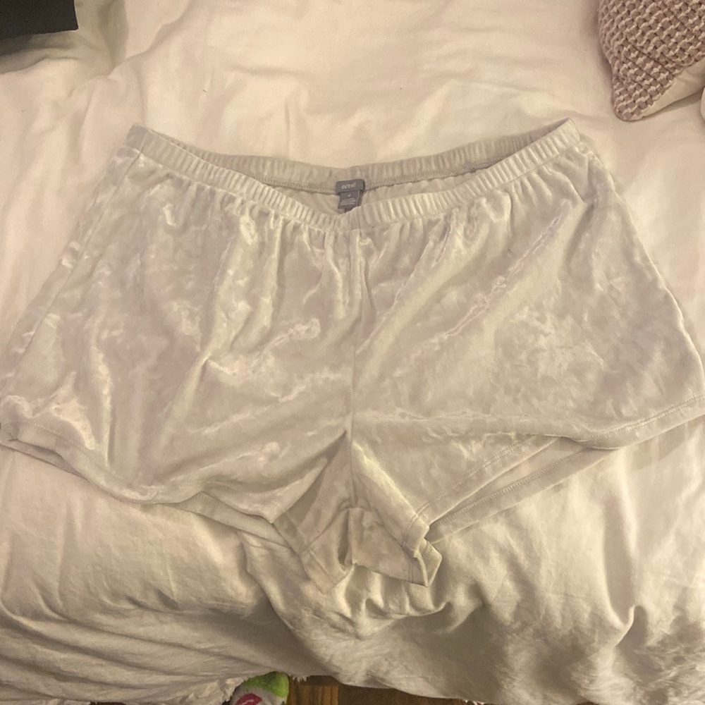 Silver velvet aerie pajama shorts